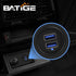 BATIGE Alloy Dual Port USB 3.0 Car Dashboard Flush Mount Cable, Male to Female with LED Indicator, 1ft