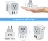 TESSAN Israel Power Adapter, US to Israel Plug Adapter with 4 American Outlets, 3 USB Charger