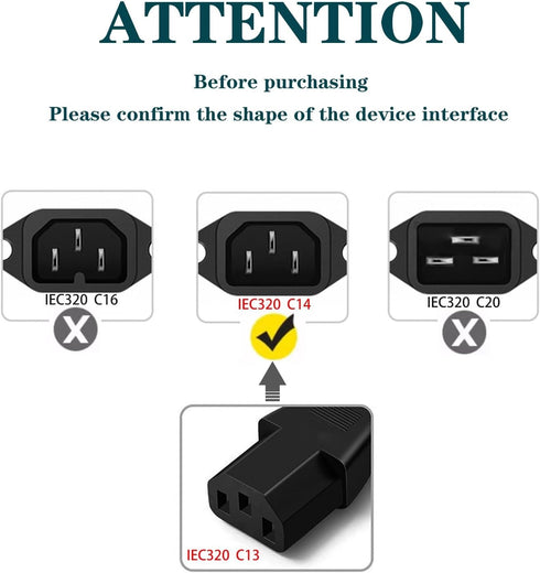 UNIMOSON Cable-10FT Amp Power Cord Compatible with ION Block Rocker, ION Pathfinder, ION Tailgater Bluetooth Speaker