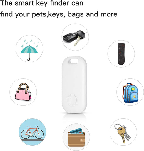2 Pack Key Finder - Smart Bluetooth Tracker, Anti-Lost Device for Keys and Bags, Works with Apple Find My, iOS Only