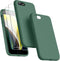 Dssairo 3 in 1 Liquid Silicone Ultra Slim Shockproof Case for iPhone SE 2022/3rd/2020/2nd Gen, 7/8 with 2 Pack Screen