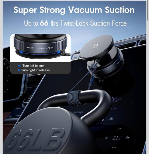 Generic 360 Aura Avenue Magnetic Vacuum Suction Mobile Phone Holder for Car & Desk | Super Strong Suction | Rotation |