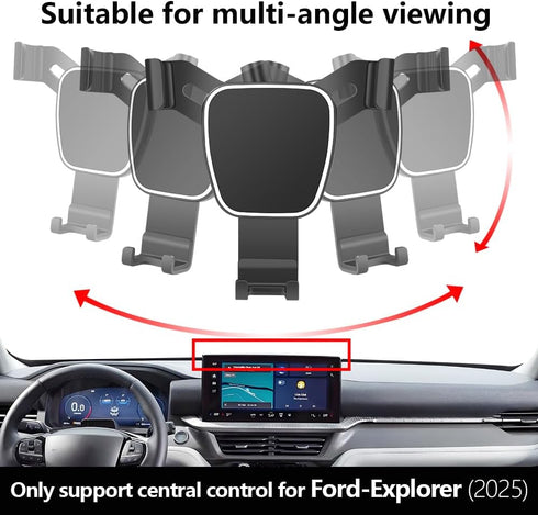 LUNQIN 2025 2026 Car Phone Holder for Ford Explorer Auto Accessories Navigation Bracket Interior Screen Decoration Dash