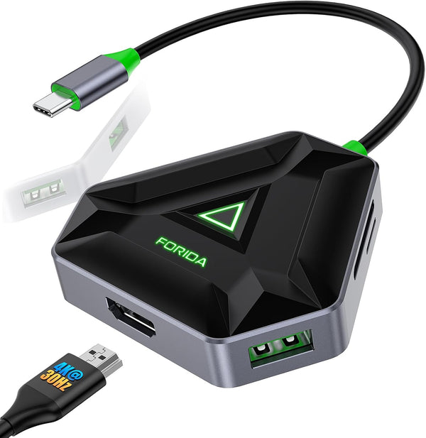 FORIDA Multiple USB C Hub, USB Docking Station with HDMI Adapter, 3 USBA