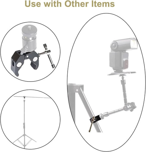 KAGYOKU 2 Pack 1/4 3/8 Super Clamp - with and Thread Crab Clamps for DSLR Rig Camera Monitor LED Light Microphones