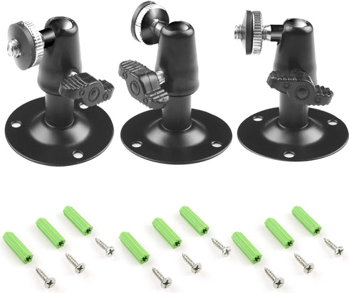Camera Bracket Mount 3 Pcs Security Wall Mount for Oculus Sensor Arlo, Arlo Pro,Metal Security Camera Bracket Outdoor Indoor Oculus Rift Mount Bracket 360 Rotation 1/4" Screw Camera Wall Mounts CCTV