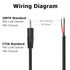 YAODHAOOD 5PCS Replacement 2.5mm TS Male Plug to Bare Wire Open End Stereo Audio Cable for Headphone Microphone Repair