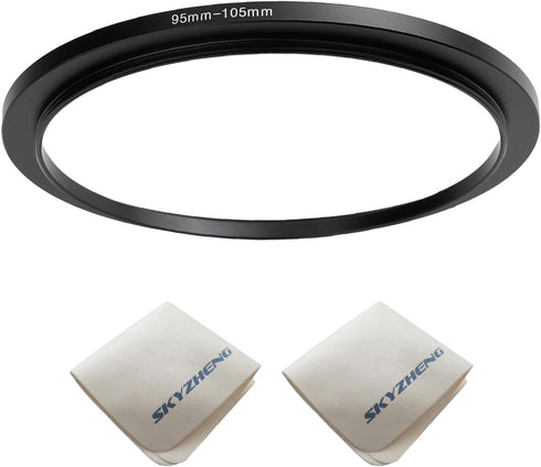 95mm to 105mm Camera Lens Adapter, 95mm to 105mm Step Up Ring Adapter for All Brands of UV ND CPL, with Lens Wiping