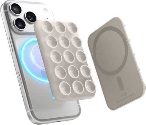 elago Magnetic Suction Cup Phone Mount Compatible with MagSafe Case, Removable Silicone Sticky