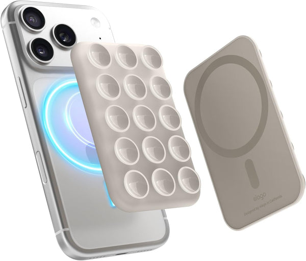 elago Magnetic Suction Cup Phone Mount Compatible with MagSafe Case, Removable Silicone Sticky
