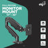 ELG 17-35" 4.4-19.8 lbs, Grommet, 75x75mm 100x100mm, Full Motion Gas Spring Single Monitor Desk Mount with Swivel, Tilt