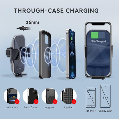 Wireless Car Charger for Honda Civic 2024-2022, Customized Wireless Charger Pad with Auto-Clamping, 15W Qi Fast Charging