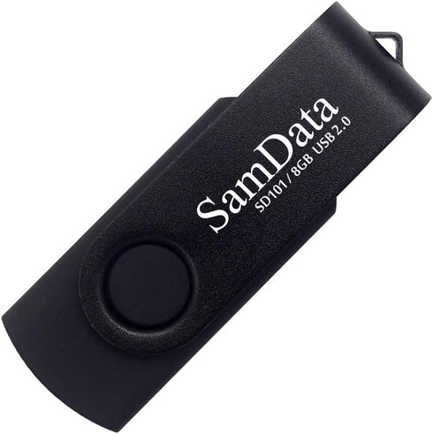 USB Flash Drive 8GB 1 Pack USB 2.0 Thumb Drive Swivel Memory Stick Data Storage Jump Drive Zip Drive Drive with Led Indicator (Black, 8GB-1Pack)