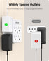 LENCENT 2 Prong Power Strip, 3 to 2 Prong Outlet Adapter, Surge Protector, Compact Wall Plug Splitter Tap for
