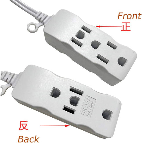 Multi Plug Extender Box, 3 Outlet Power Strip with Flat Pins Socket, 3FT, 6Ft, 9Ft, 15Ft Long Extension Cord