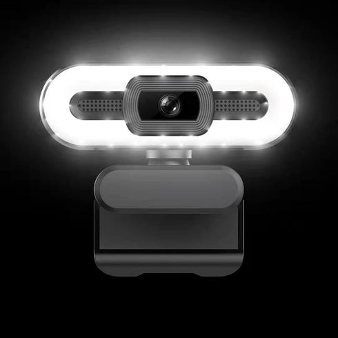 ASHATA 4K Digital Zoom, Webcam Built in Microphone, Super Bright Fill Light Auto Beauty USB PC Camera for Laptop