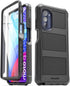 ENCASED Falcon Armor Case for (2022) Moto G Stylus 5G, Full Body Protection with Built-in Screen Guard (Black)