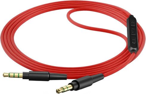 Geekria Audio Cable with Mic, Compatible with ATH-M20xBT/M50xBT2, Denon AH-MM300 Headphones, 4ft/1.2m