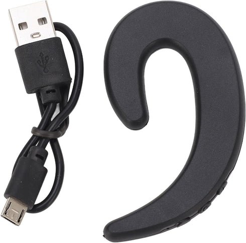 Wireless Bone Conduction Headset, Bluetooth 4.2 Ear-Hook Stereo Earphones with Mic for iPhone (Black)