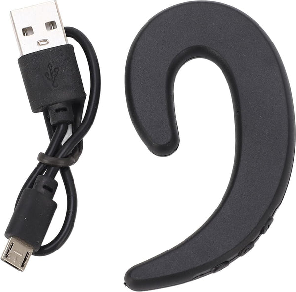 Wireless Bone Conduction Headset, Bluetooth 4.2 Ear-Hook Stereo Earphones with Mic for iPhone (Black)