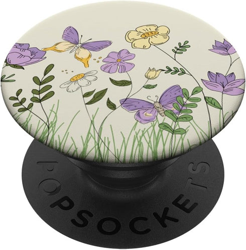 PopSockets Standard PopGrip, Floral Butterfly Flower