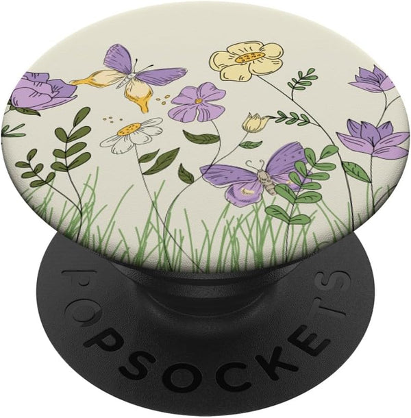 PopSockets Standard PopGrip, Floral Butterfly Flower