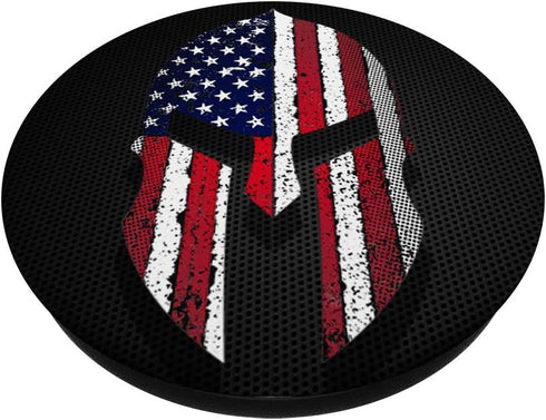 Epic Patriotic Gladiator Flag Spartan Helmet American Flag PopSockets Swappable PopGrip