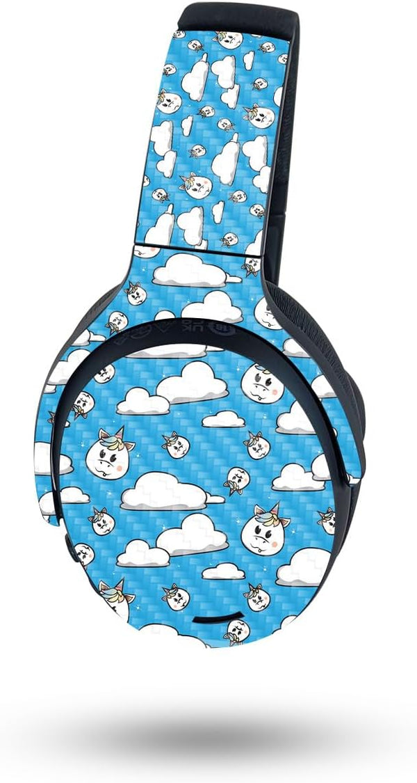 MightySkins Carbon Fiber Skin for Skullcandy Crusher ANC 2 - Unicorn Clouds | Durable Textured Finish | Easy to Apply