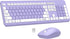 EDJO Wireless Keyboard and Mouse Combo, Full-Size Silent Ergonomic Keyboard and Optical Mouse,