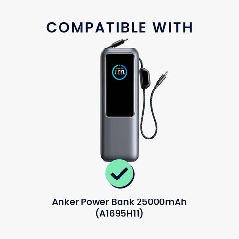kwmobile 25000mAh (A1695H11) Case Compatible with Anker Power Bank - Portable Powerbank Cover - External Battery