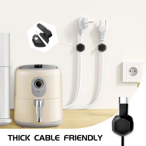 Magnetic Cable Clips, Self-Adhesive Cord Holder, Smooth Adjustable Wire Keeper for Desk, Nightstand, Home, Office