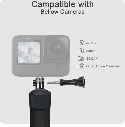 FitStill Waterproof Monopod Floating Hand Grip Snorkeling Selfie Pole Stick + Steel Cored Safety Wrist Strap for Go Pro