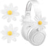 Fiwochic 2 Pack Headphone Accessories Decoration Daisy Flower Decor Cute 3D Printed White