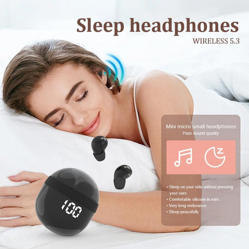 SK18 Ultra Small in-Ear Headset, Wireless Invisible Bluetooth Earbuds for Sleep, Comfortable with Mic, IPX5 Waterproof
