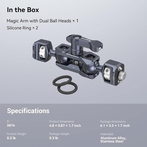 SmallRig Articulating Magic Arm with 3/8"-16 Locating Screw, 360 Degree Rotation, Max Load 12 Ib