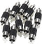 RCA Male to Male Coupler - 10-Pack, Dual Male Connector RCA M-M Adapter, Nickel Plated