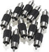 RCA Male to Male Coupler - 10-Pack, Dual Male Connector RCA M-M Adapter, Nickel Plated