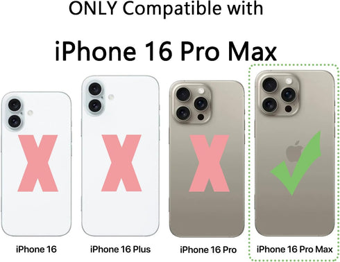 FanTEK 16 2pcs 1pcs 16 6.9 Inch Compatible with iPhone Pro Max Case with Screen Protectors and Camera Lens Protector