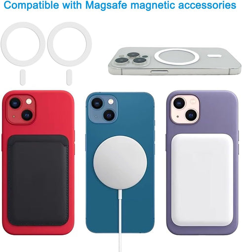 6 Pack Universal Metal Rings Sticker, Compatible with MagSafe Magnetic Wireless Charger for iPhone 13 12 Pro Mini
