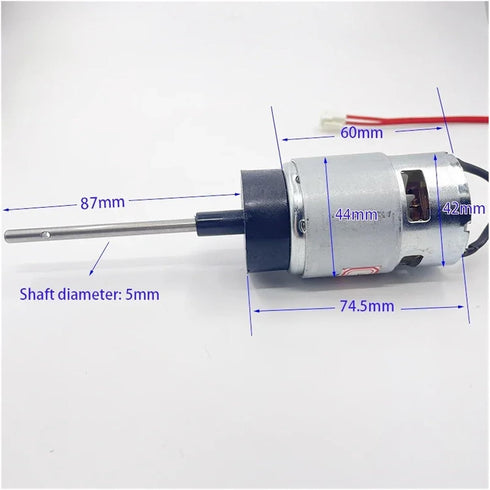 AEVHBAMXN 12V 12.5V 7000RPM 87mm RS-755 DC High Torque Long Shaft Electronic Starter for Toy Boat Model Engine