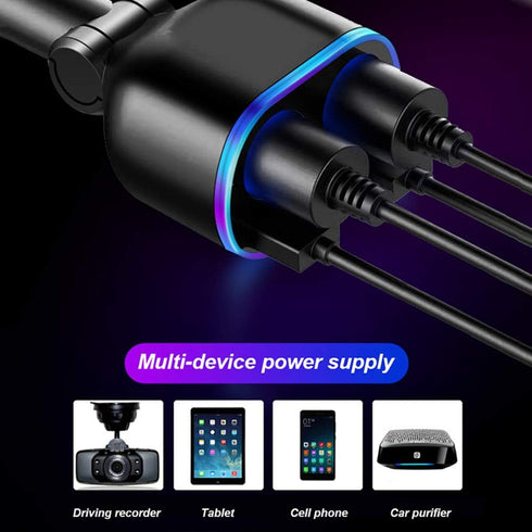 Car Charger Cigarette Lighter Splitter Adapter, 120W QC3.0 Dual USB Fast Charging for Phone, Tablets, GPS
