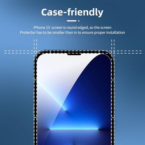 NEW'C Tempered Glass Screen Protector 3 Pack for iPhone 14, 13, 13 Pro (6.1") - Case Friendly, Anti-Scratch, Bubble
