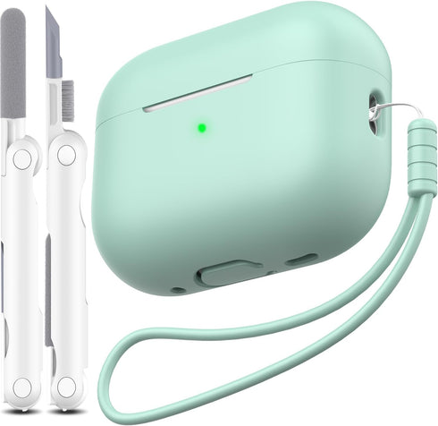AirPods Pro 2nd Generation Case Cover, Military Grade Anti-Fall Soft Silicone Shock-Absorbing Skin with Keychain and