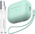 AirPods Pro 2nd Generation Case Cover, Military Grade Anti-Fall Soft Silicone Shock-Absorbing Skin with Keychain and