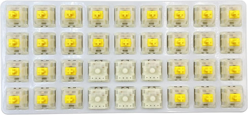 DRAOZA Gateron Milky Yellow Pro, 5 Pin Switches Pre-Lubed for MX Mechanical Gaming Keyboard (36pcs Milky Yellow)