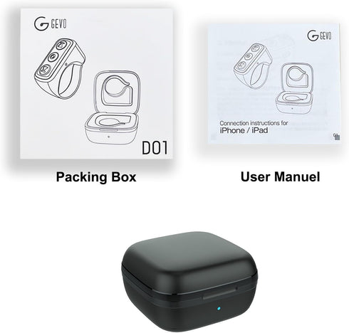 TIK Tok Bluetooth Remote Control Page Turner for iPhone, Android, Camera Remote Shutter, Bluetooth Ring, Black