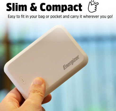 Energizer Wireless Magnetic Portable Charger, 5000mAh Power Bank with 15W USB-C Output, Compatible with iPhone, Samsung