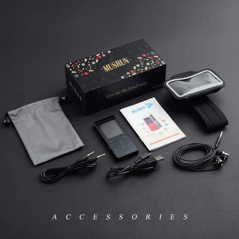 MP3 Player 64GB with Bluetooth, Sport Armband, FM Record, HiFi, Multifunction, Metal Shell