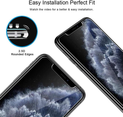 TANTEK 3-Pack Tempered Glass Screen Protector for iPhone 11 Pro Max & Xs Max, 6.5-Inch, Ultra Clear Film