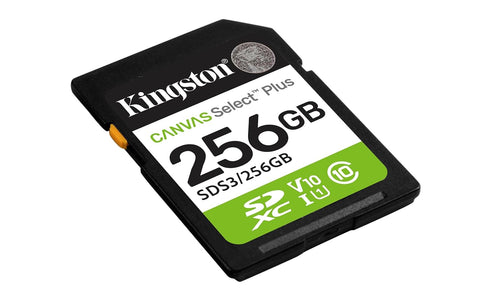 Kingston 256GB 150MB/s 10, U1, V10 SDS3/256GB Canvas Select Plus SD Card | Up to | Class UHS-I, |